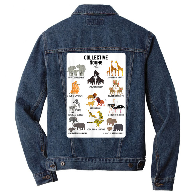 Collective Nouns Africa Animal Family Group Endangered T Shirt Men Denim Jacket by cm-arts | Artistshot