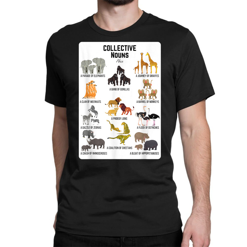 Collective Nouns Africa Animal Family Group Endangered T Shirt Classic T-shirt by cm-arts | Artistshot