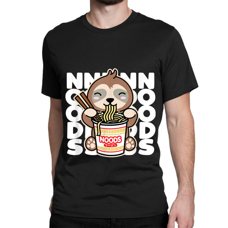 Sloth Eating Instant Noodles Cute Kawaii Ramen Noods Dark Classic T-shirt by Valentino-Holt | Artistshot