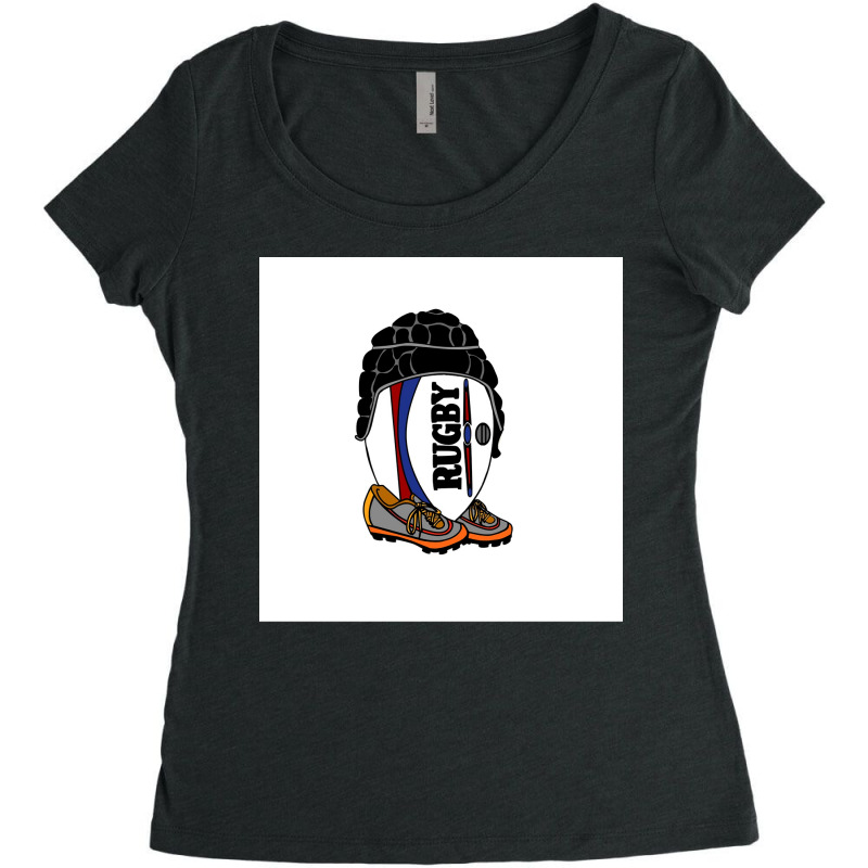 Rugby Ball With Gear Throw Pillow Women's Triblend Scoop T-shirt by PamelaAnnHarris | Artistshot