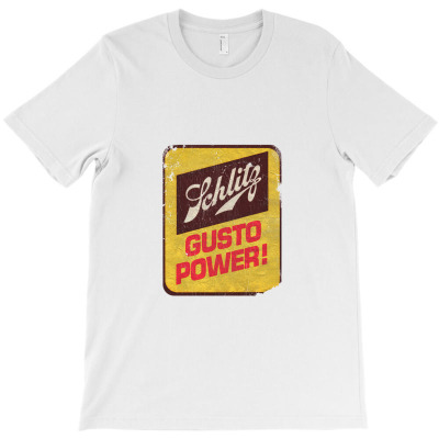 Vintage Schlitz Gusto Power! (distressed) T-shirt Designed By Kitbitart