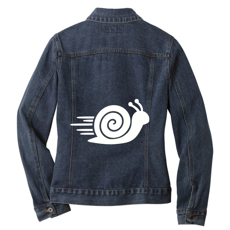 Fast Snail, Snail Ladies Denim Jacket by zunkgm | Artistshot