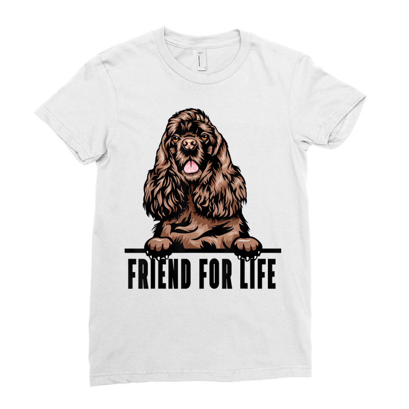 Dogs 365 Cocker Spaniel Dog   Friend For Life T Shirt Ladies Fitted T-Shirt by puetzee | Artistshot