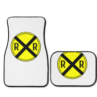 Train Rail Road Crossing On The Road Sign Long Shirt Full Set Car Mats | Artistshot