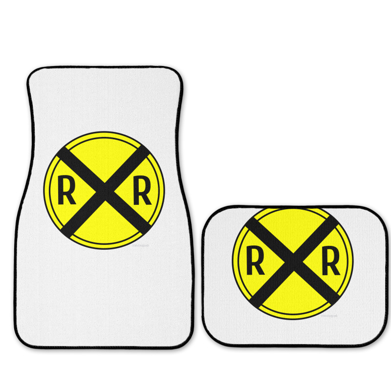 Train Rail Road Crossing On The Road Sign Long Shirt Full Set Car Mats | Artistshot