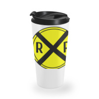 Train Rail Road Crossing On The Road Sign Long Shirt Travel Mug | Artistshot