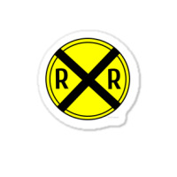 Train Rail Road Crossing On The Road Sign Long Shirt Sticker | Artistshot