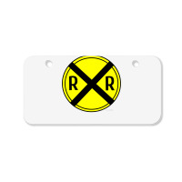 Train Rail Road Crossing On The Road Sign Long Shirt Bicycle License Plate | Artistshot