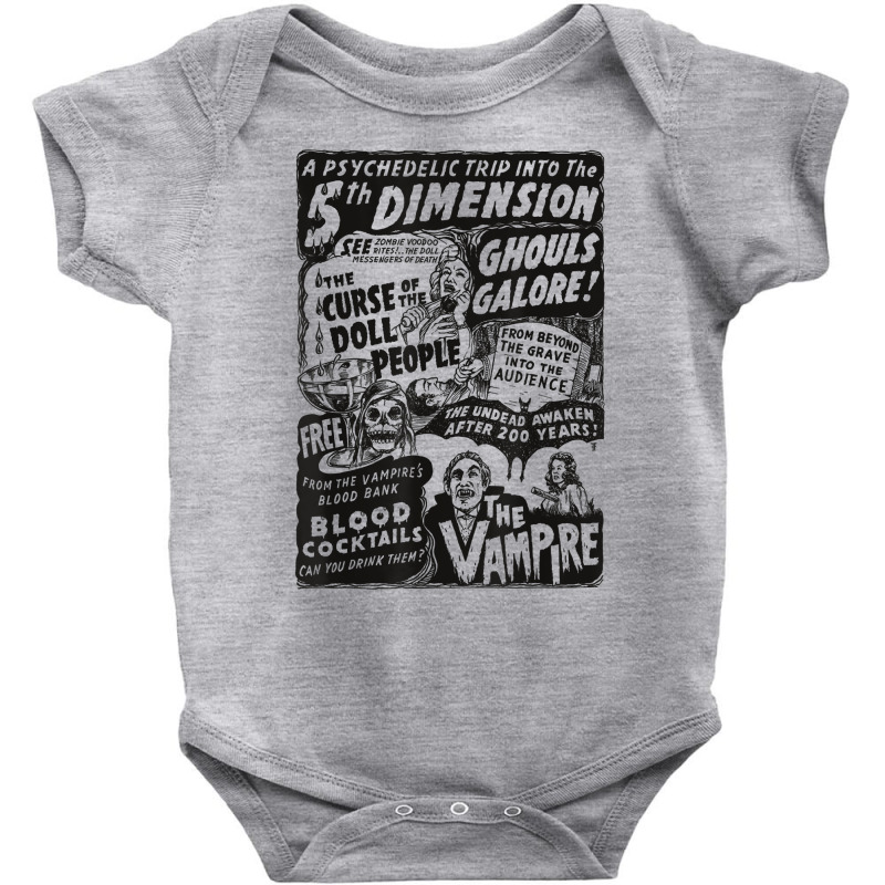 Horror Movie Monster Skull Vampire Bat Halloween Dracula T Shirt Baby Bodysuit by cm-arts | Artistshot