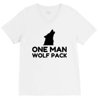 One Man Wolf Pack V-neck Tee | Artistshot