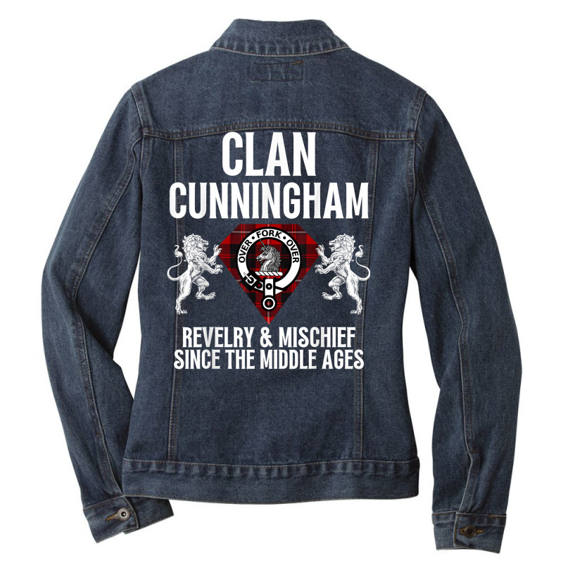 Cunningham Clan Scottish Name Coat Of Arms Tartan Family T Shirt Ladies Denim Jacket by cm-arts | Artistshot