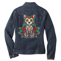 Sugar Skull Chihuahua Calavera Chiwawa Dia De Muertos Dog T Shirt Ladies Denim Jacket | Artistshot