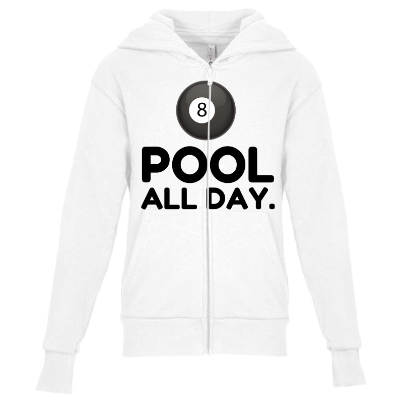 Pool All Day Youth Zipper Hoodie by Perfect Designers | Artistshot