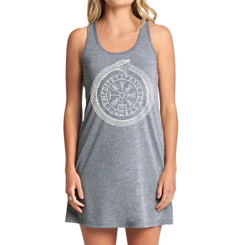 Mystic Ouroboros   Ancient Viking Symbol Vegvisir   Norse T Shirt Tank Dress by cm-arts | Artistshot