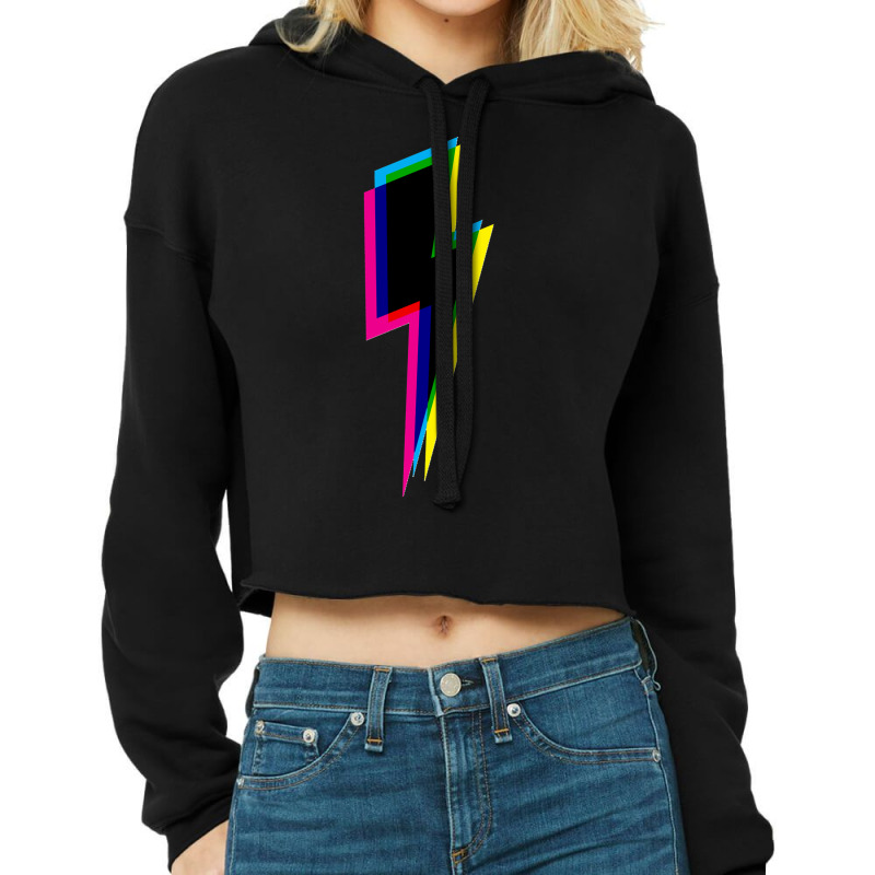 Cmyk Lightning (black) Classic Cropped Hoodie by saterseim | Artistshot