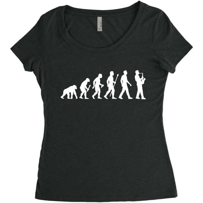 Funny Saxophone Evolution Of Man Women's Triblend Scoop T-shirt | Artistshot