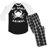 My Spirit Animal Crab T Shirt, Funny Crustacean Crabby Tee Men's 3/4 Sleeve Pajama Set | Artistshot