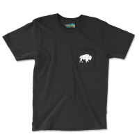 Distressed Buffalo Retro Bison Animal Lover Men Women Dad T Shirt Pocket T-shirt | Artistshot