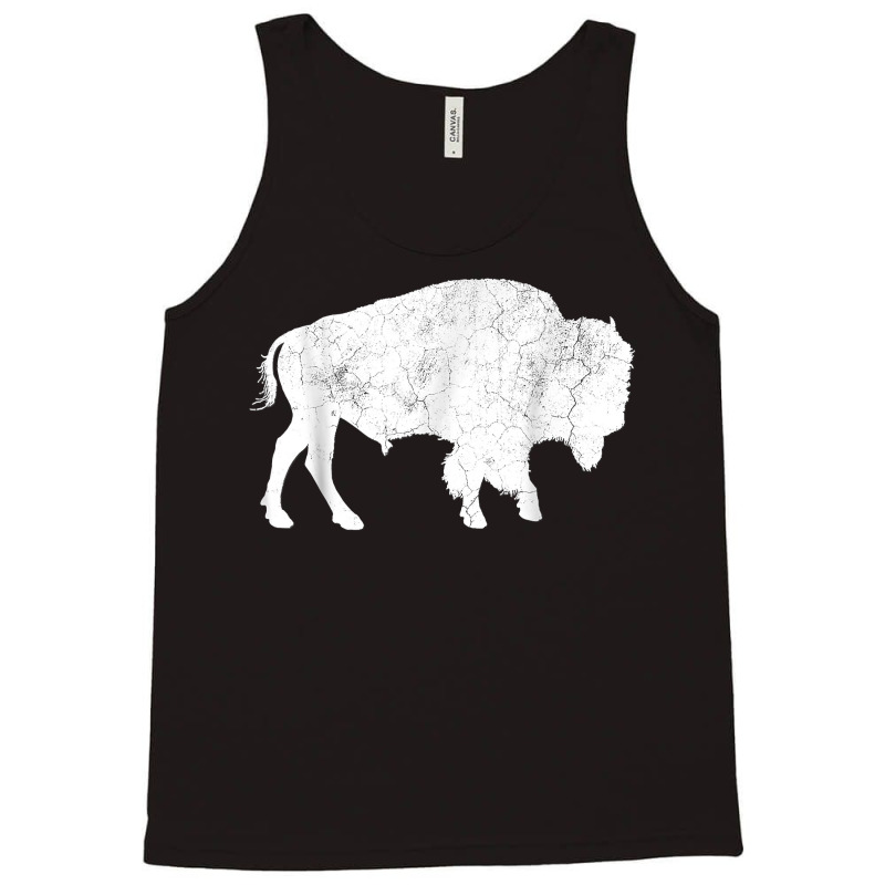 Distressed Buffalo Retro Bison Animal Lover Men Women Dad T Shirt Tank Top | Artistshot