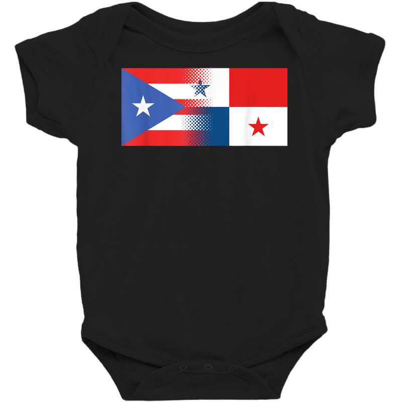 Half Panamanian Half Puerto Rican Panama Puerto Rico Flag T Shirt Baby Bodysuit by cm-arts | Artistshot