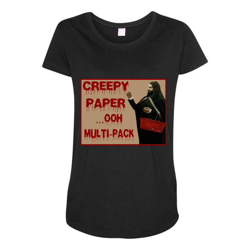 Creepy Paper Maternity Scoop Neck T-shirt by poppyallen | Artistshot