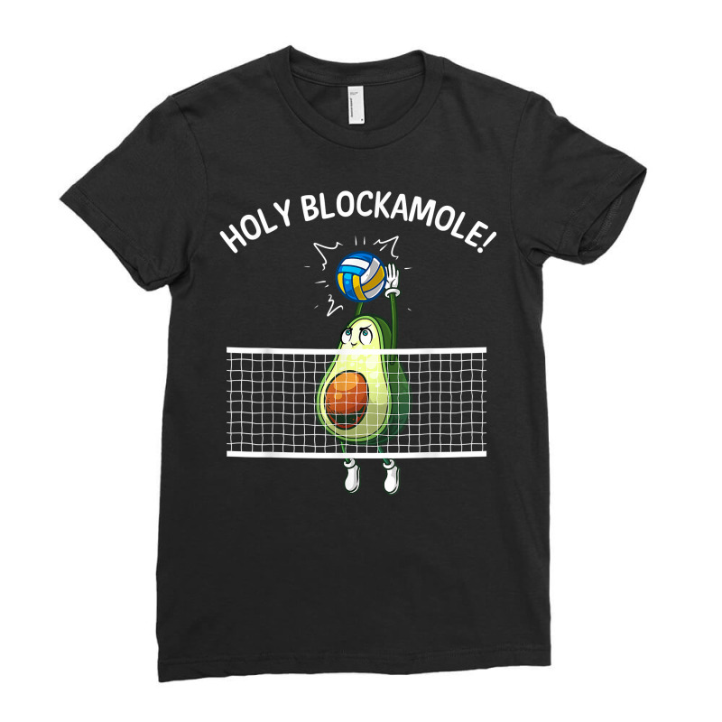 Funny Volleyball For Men Women Holy Guacamole Player Blocker T Shirt Ladies Fitted T-Shirt by cm-arts | Artistshot