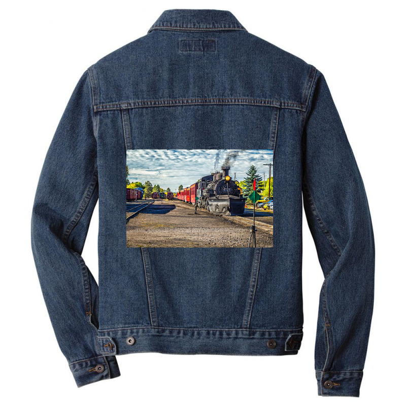 Cumbres And Toltec Narrow Gauge Railroad Chama New Mexico Yard Men Denim Jacket | Artistshot