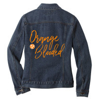 Tennessee Fan Orange Blooded Vol Sports Fan State Flag Tn Ladies Denim Jacket | Artistshot