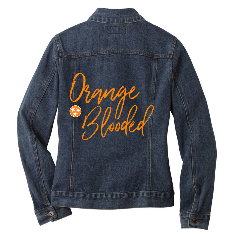 Tennessee Fan Orange Blooded Vol Sports Fan State Flag Tn Ladies Denim Jacket by trokeryth | Artistshot