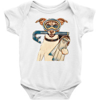 Scuba Dog With Tins Snorkel And Goggles Baby Bodysuit | Artistshot