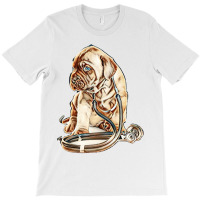 Puppy With Stethoscope On His Neck Looking Away. Isolated On White Bac T-shirt | Artistshot