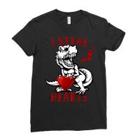 I Steal Hearts T Valentines Day Dinosaur Boys Kid (7) Ladies Fitted T-shirt | Artistshot