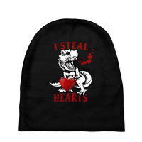 I Steal Hearts T Valentines Day Dinosaur Boys Kid (7) Baby Beanies | Artistshot