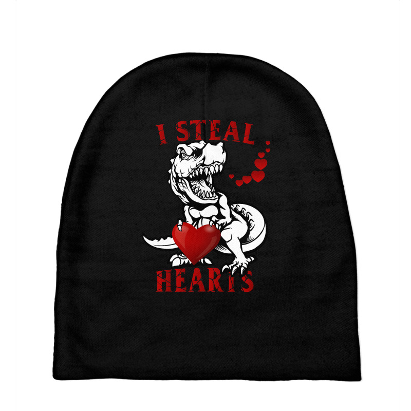 I Steal Hearts T Valentines Day Dinosaur Boys Kid (7) Baby Beanies by Tisha Brown | Artistshot