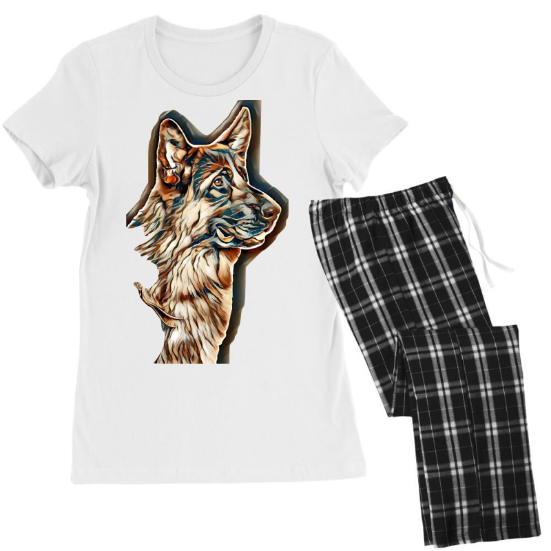 German Shepherd Dog  Isolated  On White Background In Studio Women's Pajamas Set by Kemnabi | Artistshot