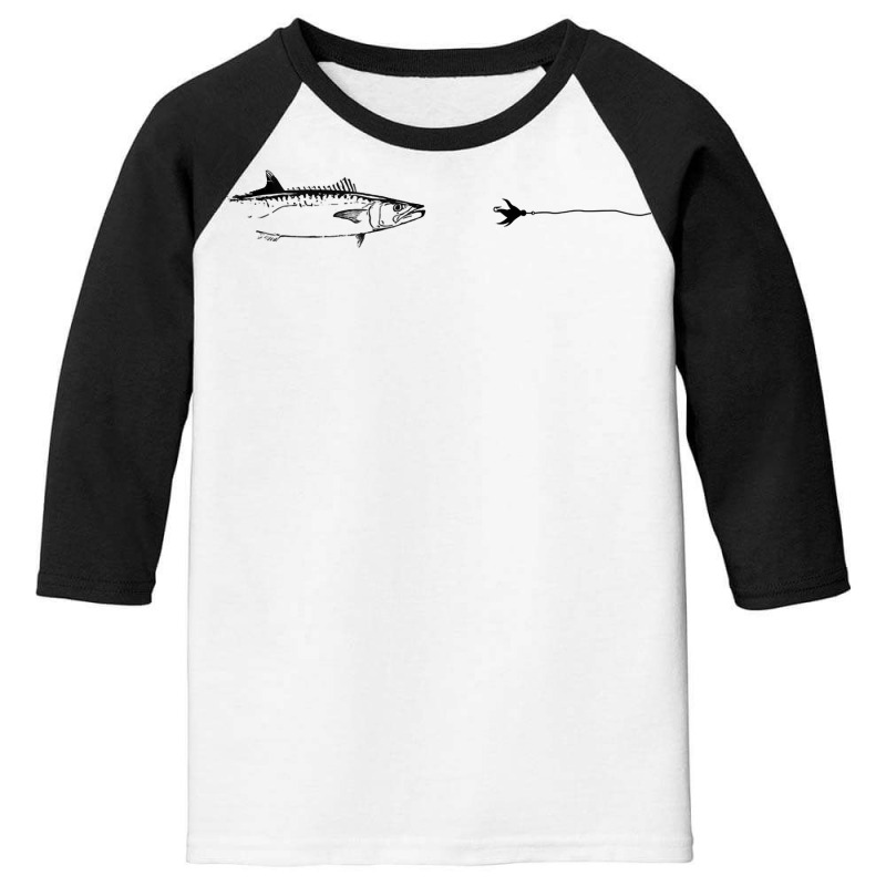 Graphic Fly Fishing Hook Line   Fish King Mackerel Tank Top Youth 3/4 Sleeve | Artistshot