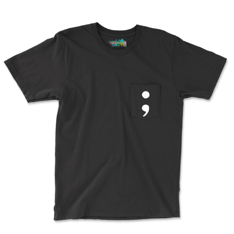 Semicolon   Dramatic Pause   T Shirt Pocket T-Shirt by cm-arts | Artistshot