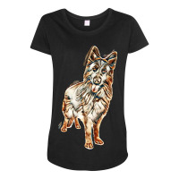 German Shepherd In Front Of White Background Maternity Scoop Neck T-shirt | Artistshot