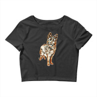 German Shepherd In Front Of White Background Crop Top | Artistshot