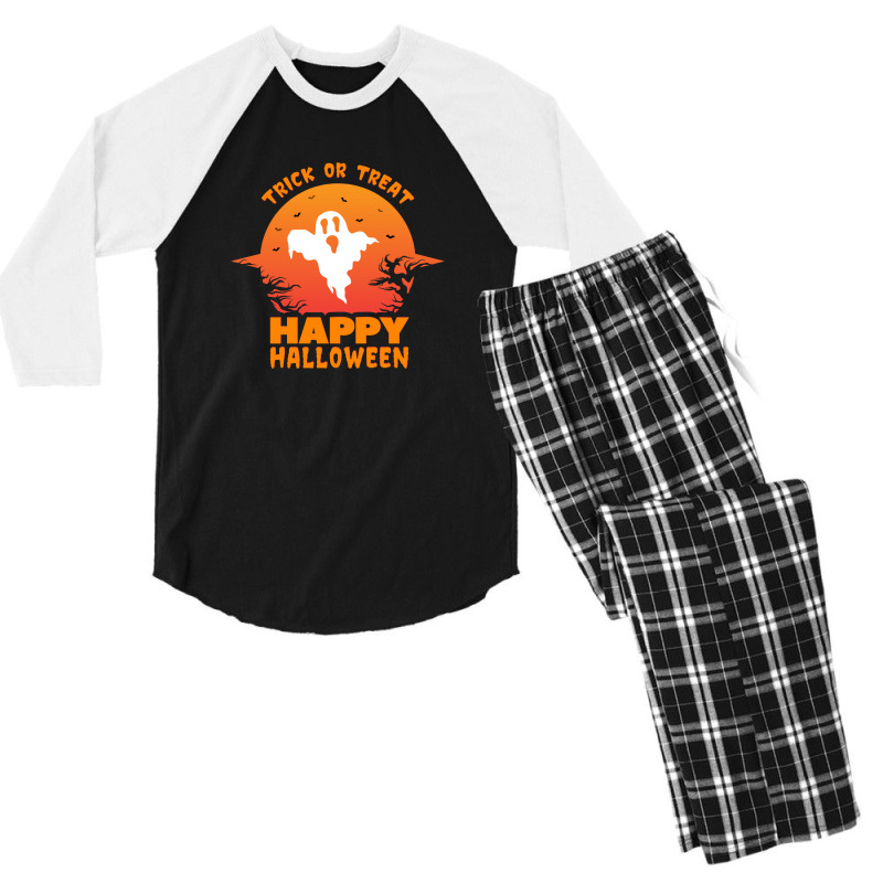 Trick Or Treat Happy Halloween Men's 3/4 Sleeve Pajama Set by Yahia1 | Artistshot