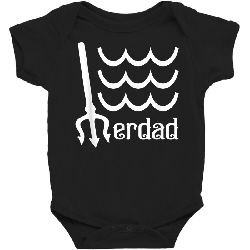 Mens Merdad With Trident And Waves Funny Dad T Shirt Baby Bodysuit | Artistshot