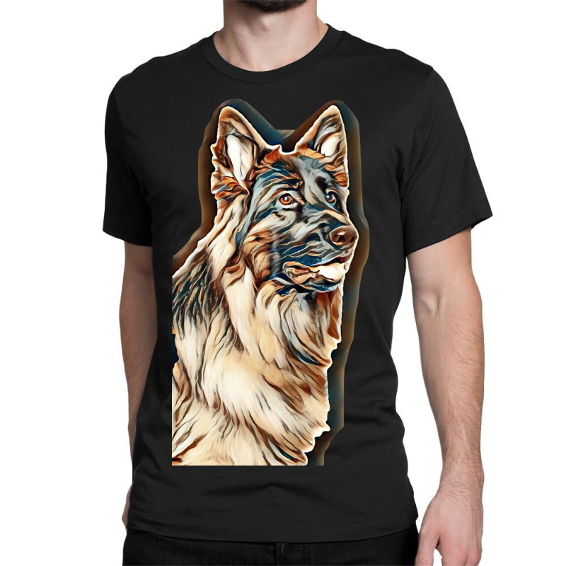 German Shepherd Dog  Isolated  On White Background In Studio Classic T-shirt by Kemnabi | Artistshot