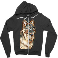 German Shepherd Dog  Isolated  On White Background In Studio Zipper Hoodie | Artistshot