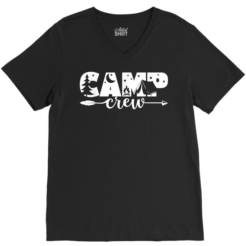 Happy Camper Camping Crew Camp Family Camping Trip T Shirt V-neck Tee | Artistshot