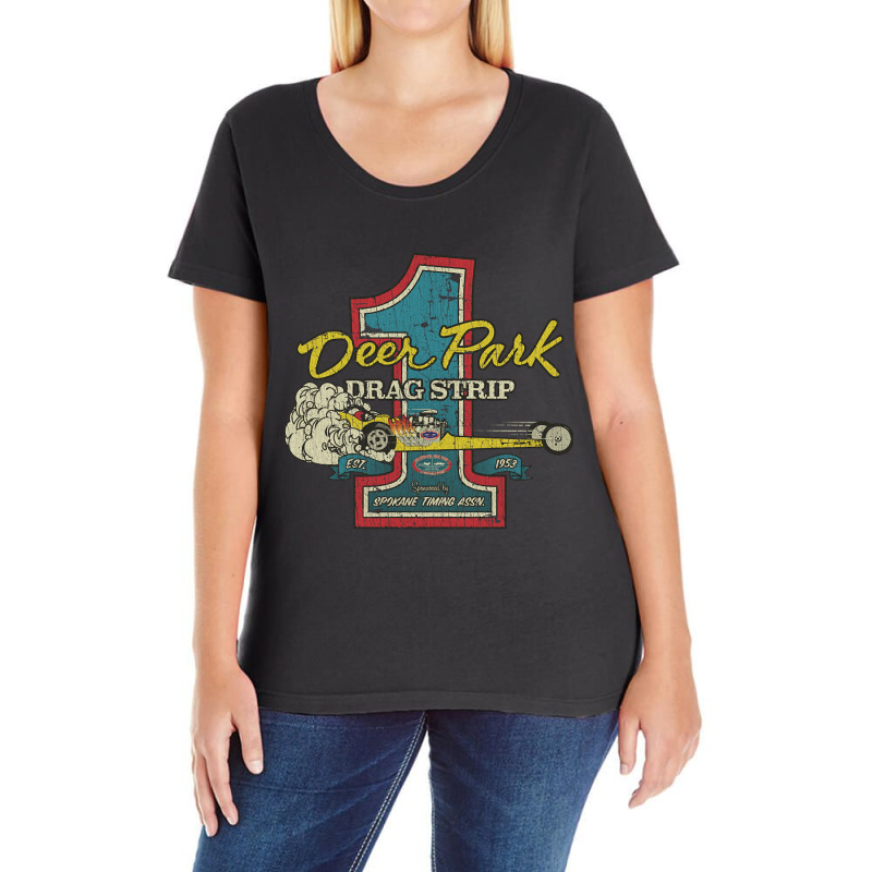 Deer Park Drag Strip 1953 Ladies Curvy T-Shirt by poppyallen | Artistshot