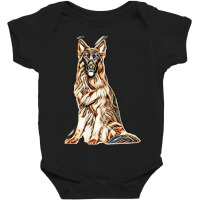 German Shepherd Dog  Isolated  On White Background In Studio Baby Bodysuit | Artistshot