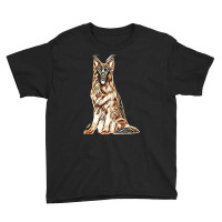 German Shepherd Dog  Isolated  On White Background In Studio Youth Tee | Artistshot