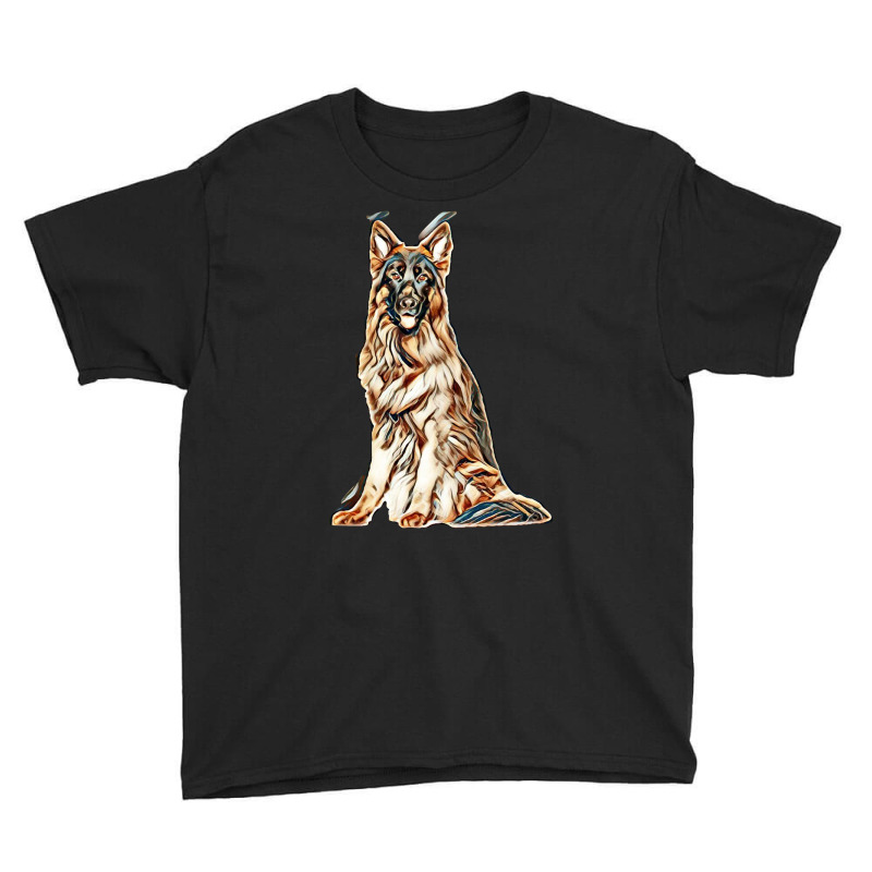 German Shepherd Dog  Isolated  On White Background In Studio Youth Tee by Kemnabi | Artistshot