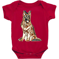 German Shepherd Dog  Isolated  On White Background In Studio Baby Bodysuit | Artistshot