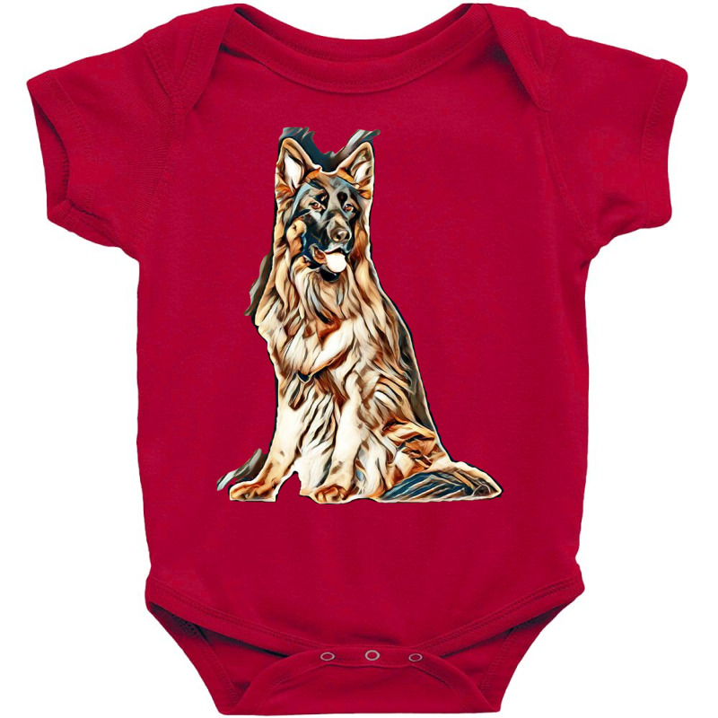 German Shepherd Dog  Isolated  On White Background In Studio Baby Bodysuit by Kemnabi | Artistshot